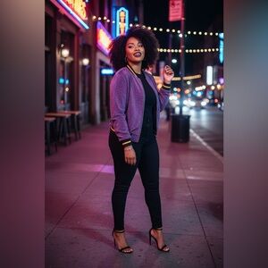 Sans Souci Purple Bomber Jacket